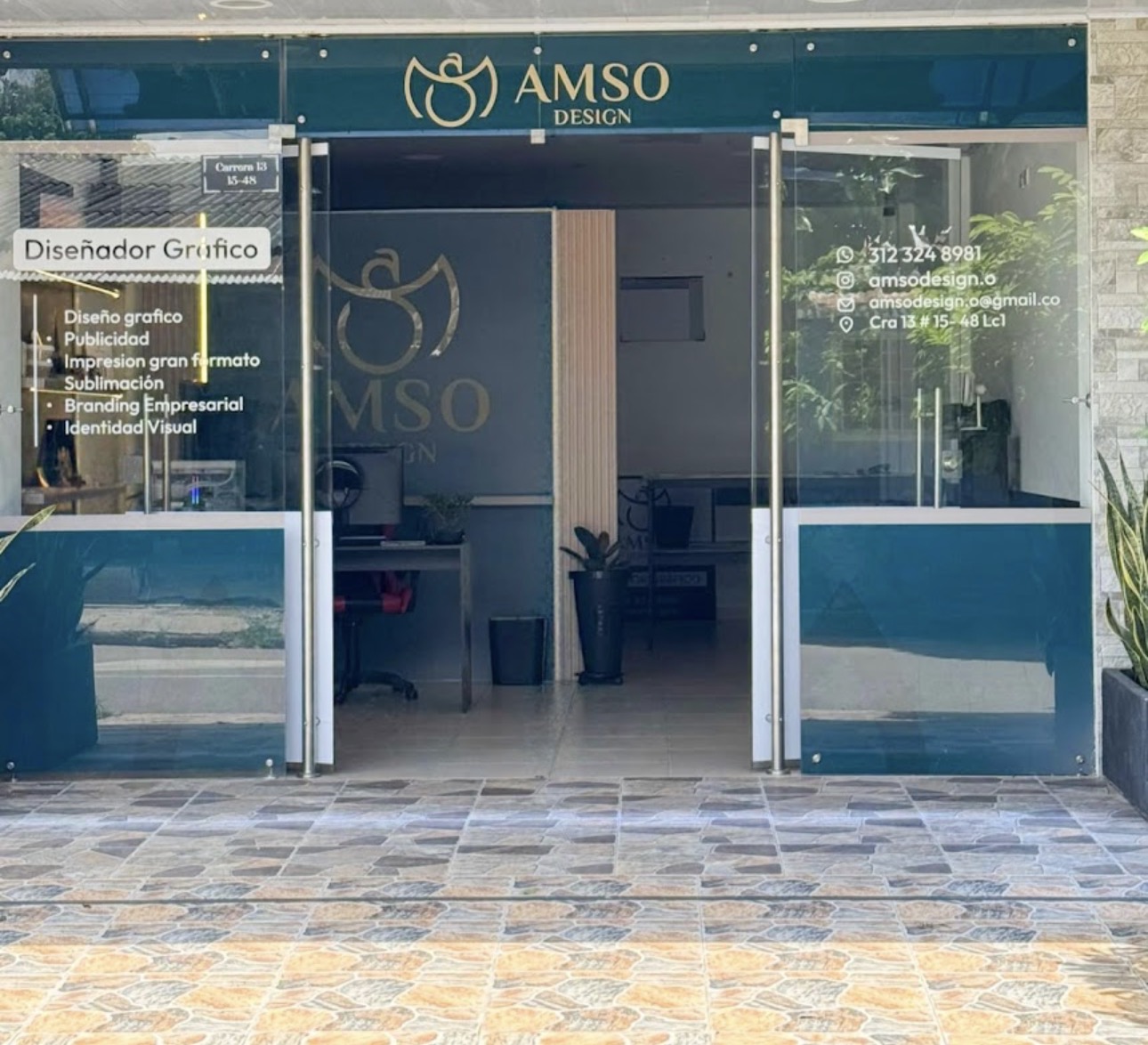 Fachada del local AMSO Design, Cra 13 #15-48, Villanueva, Casanare